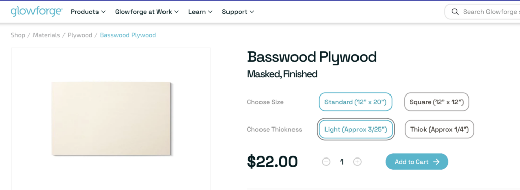 expensive Glowforge Proofgrade material